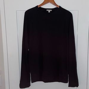 Used James Perse Mens French Terry Long Sleeve Shirt Black Size 1